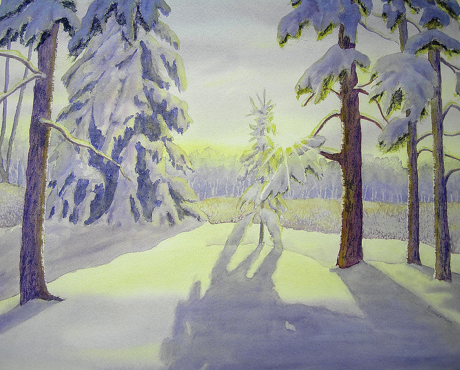 Winter Painting - Pristine Beginning by Carolyn Rosenberger