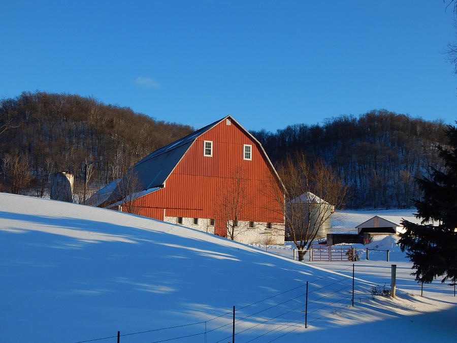 Pristine Farm on a Winter Afternoon Photograph by Wild Thing