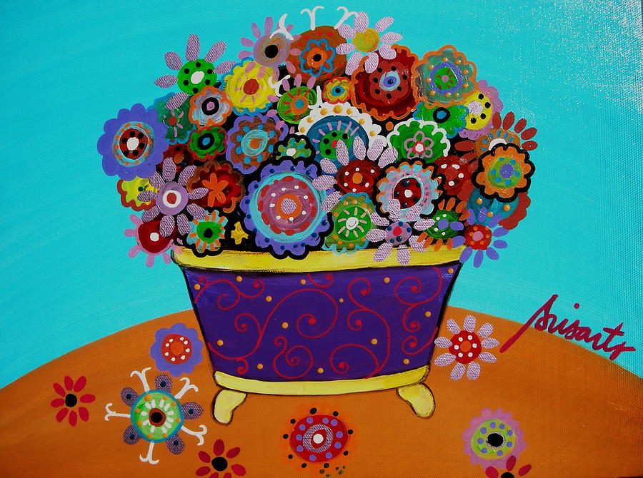 Pristine Flowers Painting by Pristine Cartera Turkus