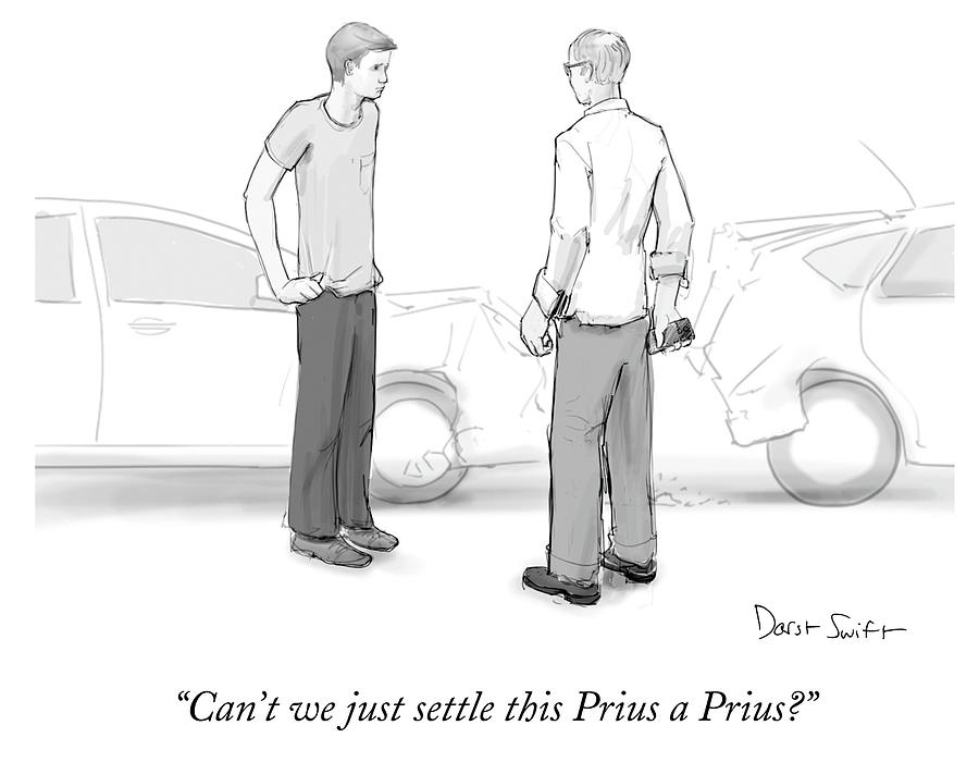 Prius a Prius Drawing by Jeanne Darst