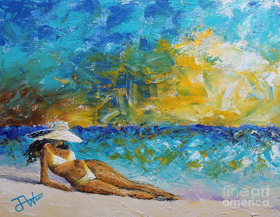 Private Beach  Painting by Jerome Wilson