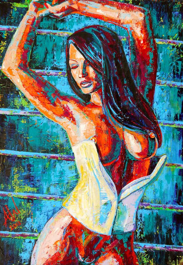 Private dancer Painting by Angie Wright