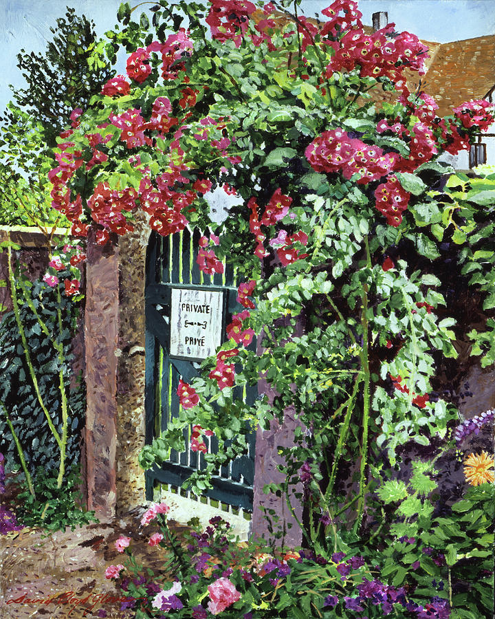  Private English Garden Painting by David Lloyd Glover