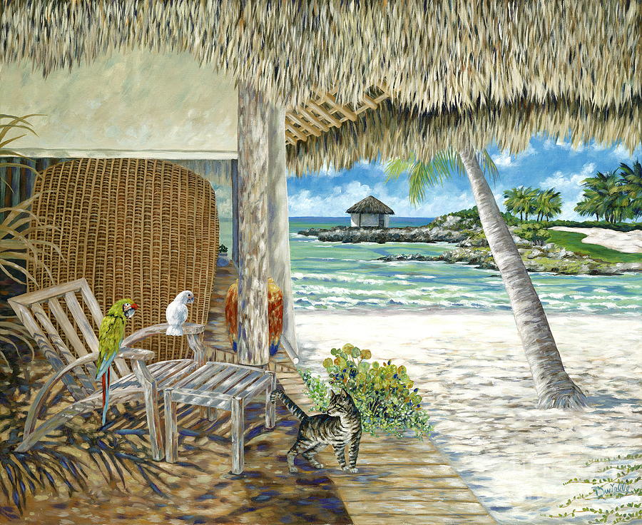 Parrot Painting - Private Island by Danielle Perry