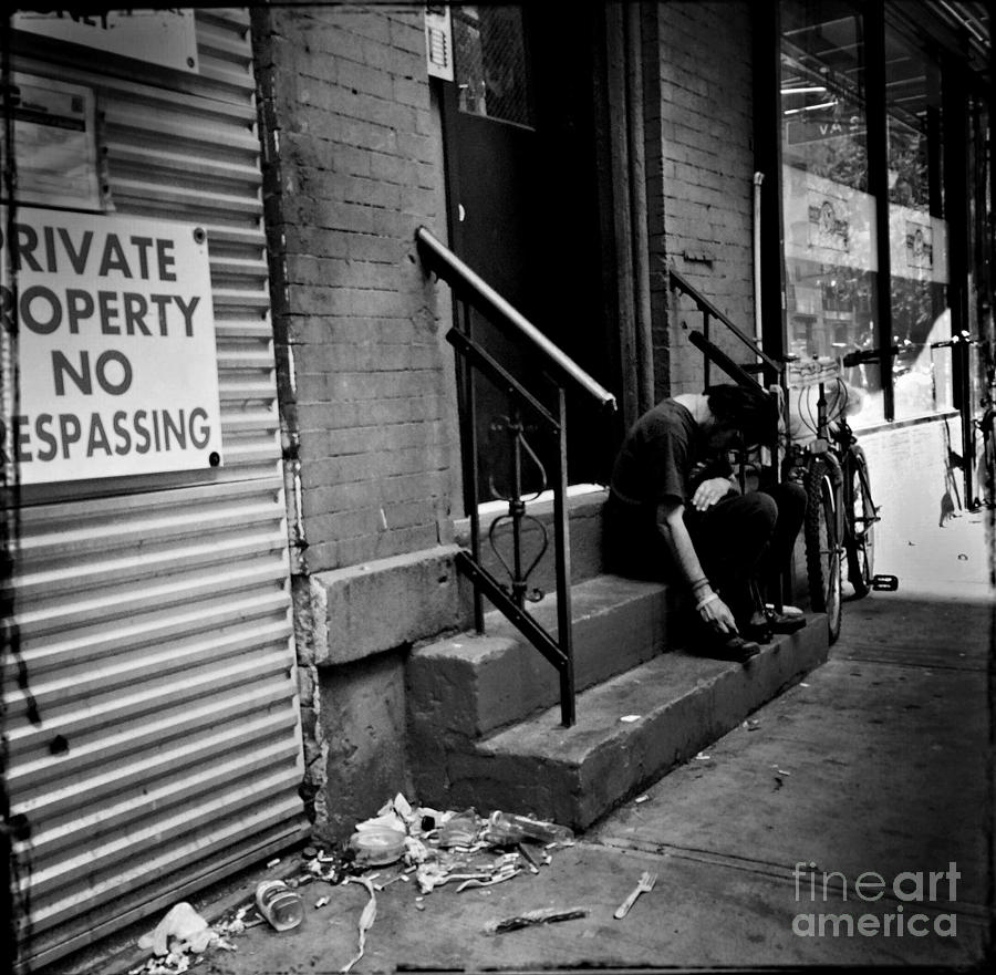 Private Property - Homeless in New York Photograph by Miriam Danar