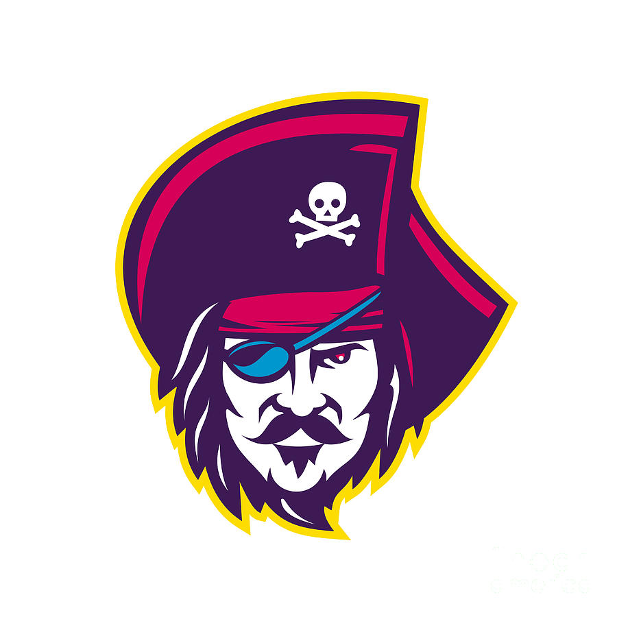 Privateer Pirate Head Mascot Digital Art by Aloysius Patrimonio - Fine ...
