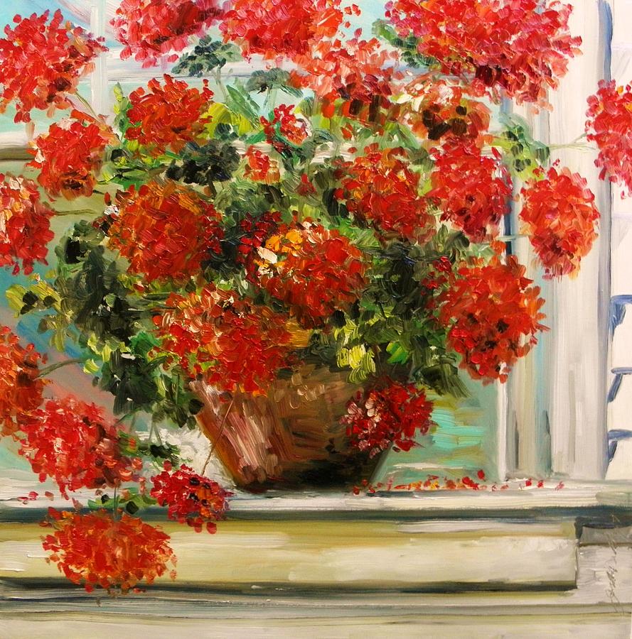 Flower Painting - Prize Geranium by John Williams