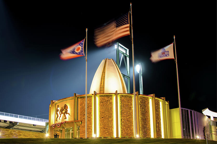 Pro Football Hall Of Fame At Night - Canton Ohio Photograph