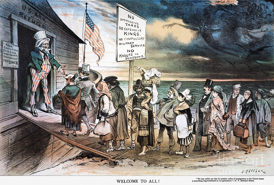 Pro-immigration Cartoon Photograph by Granger