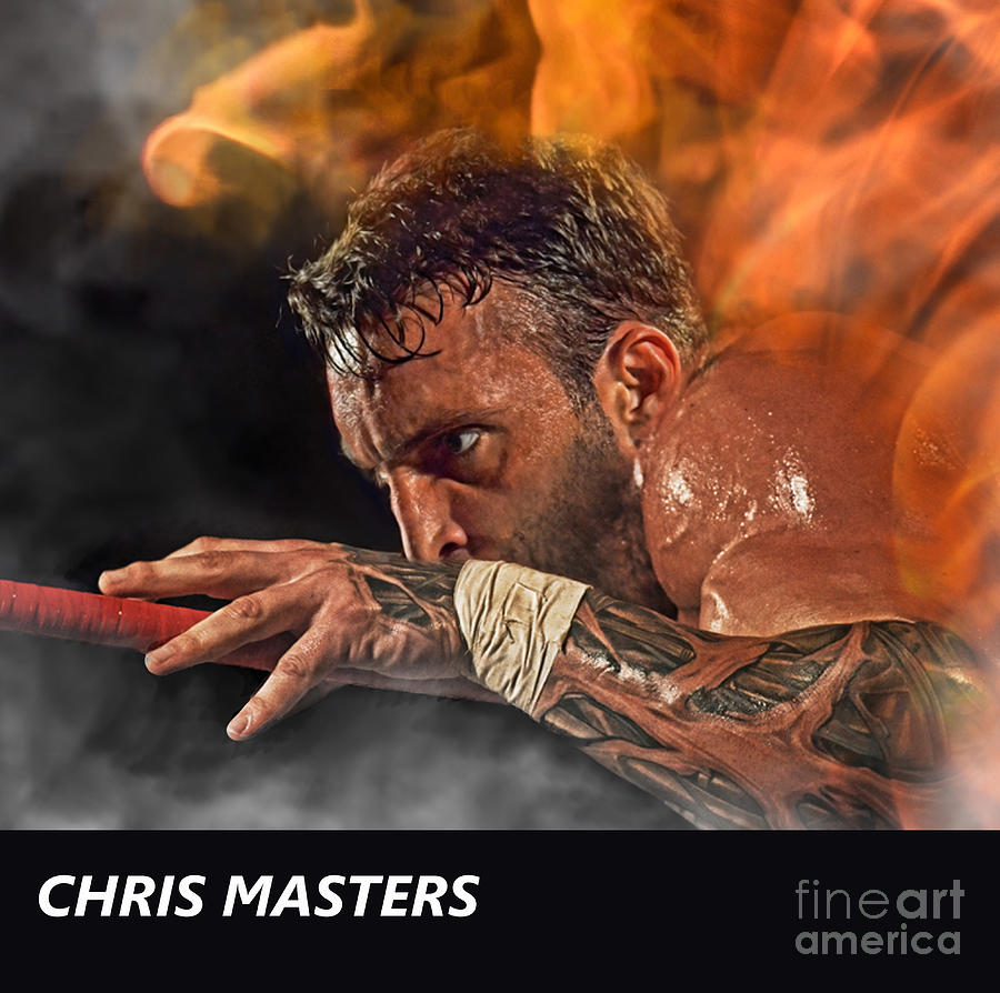 Pro Wrestler Chris Masters Out Of The Flames  Digital Art by Jim Fitzpatrick