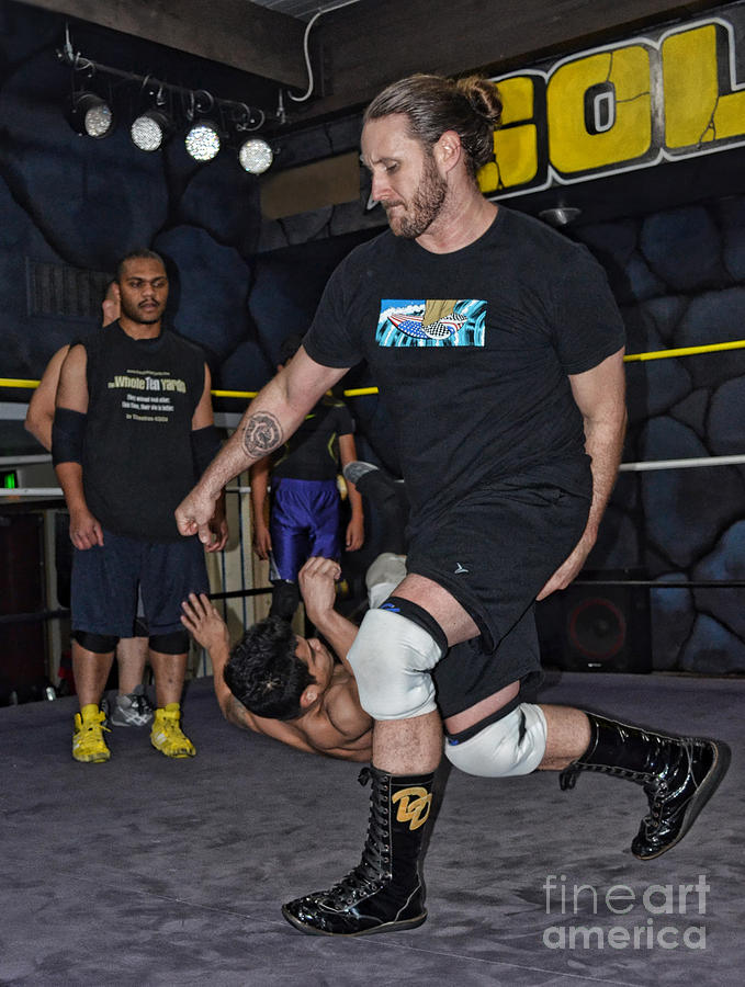 Pro Wrestler Dylan Drake Teaching Proper Wrestling Skills Photograph by