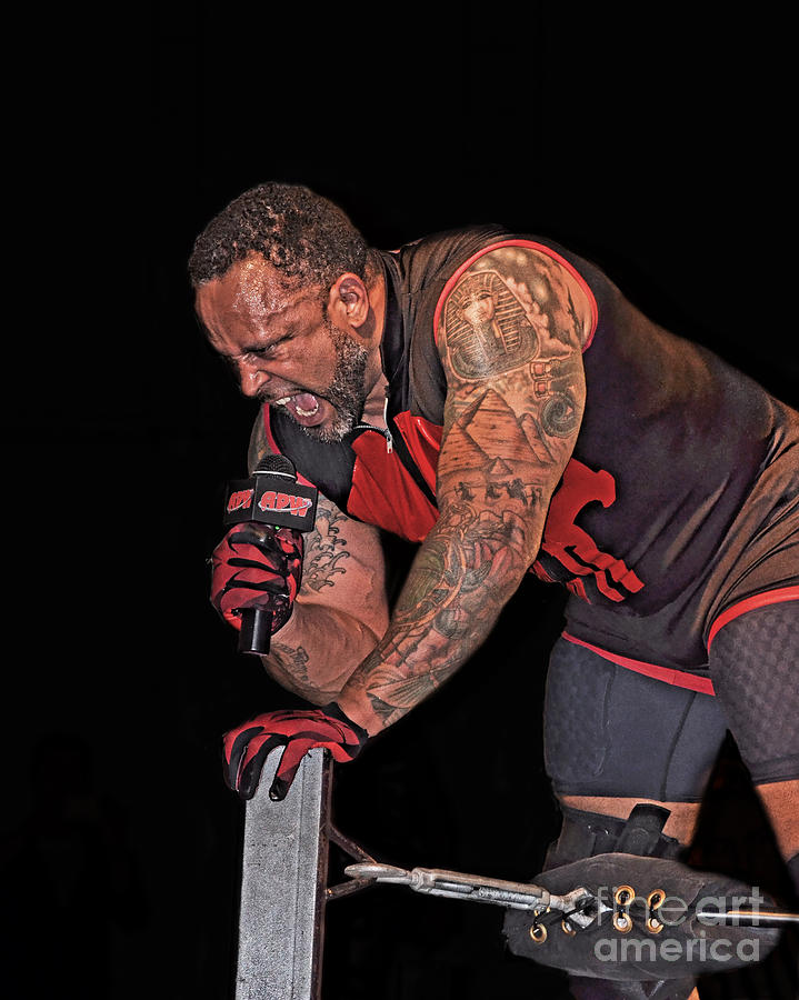 Pro Wrestler M V P Issuing a Challenge  Photograph by Jim Fitzpatrick