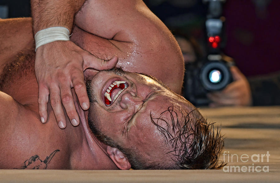 Pro Wrestler War Pig Jody Down But Far From Out Photograph by Jim Fitzpatrick