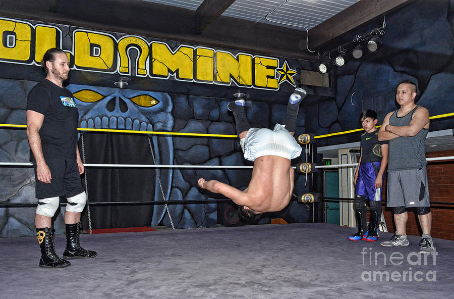 Rope Photograph - Pro Wrestling Training at the Gold Mine III by Jim Fitzpatrick