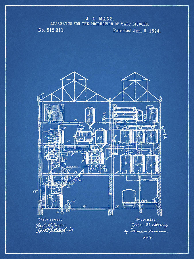 Process Of Making Malt Liquor Drawing by Dan Sproul