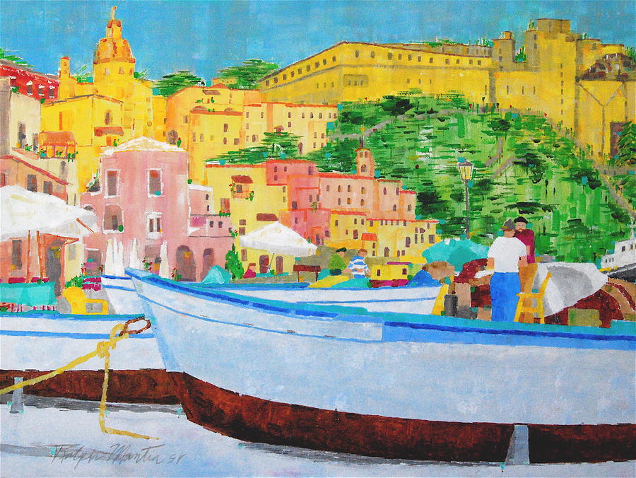 Boat Painting - Procida  by Art Mantia