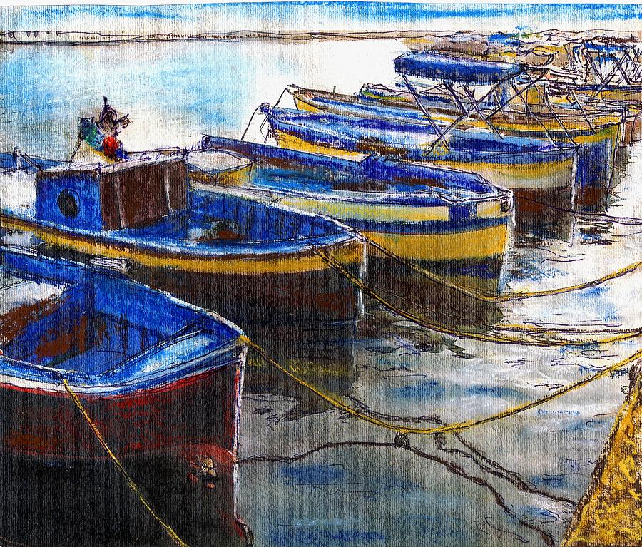 Procida Fishing Boats End of The Day Pastel by Randy Sprout