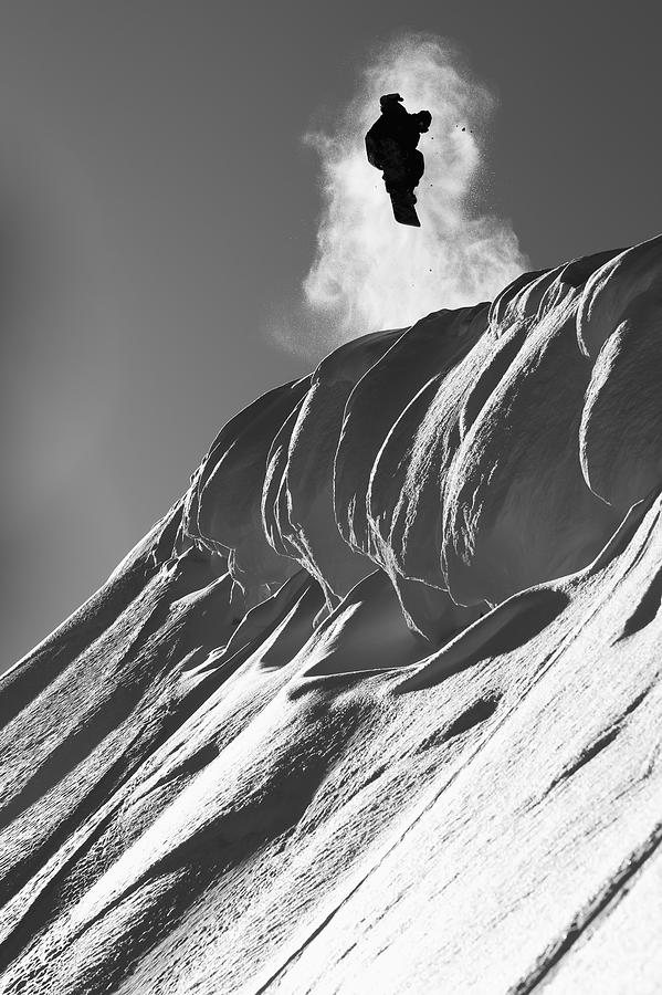 Mountain Photograph - Professional Snowboarder, Marko Grilc by Dean Blotto Gray