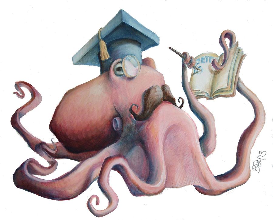 Octopus Painting - Professor Octopus by Byron McBride