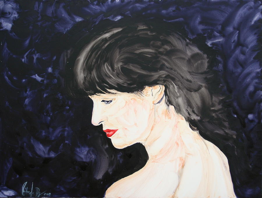 Profile in Purple Painting by Monika Degan