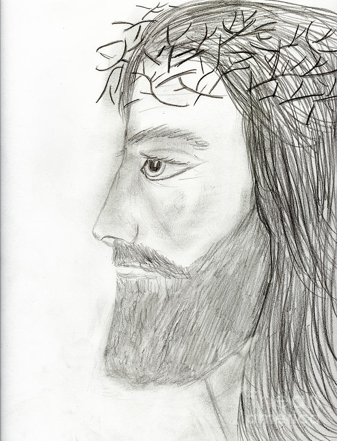 Profile of Jesus Drawing by Sonya Chalmers