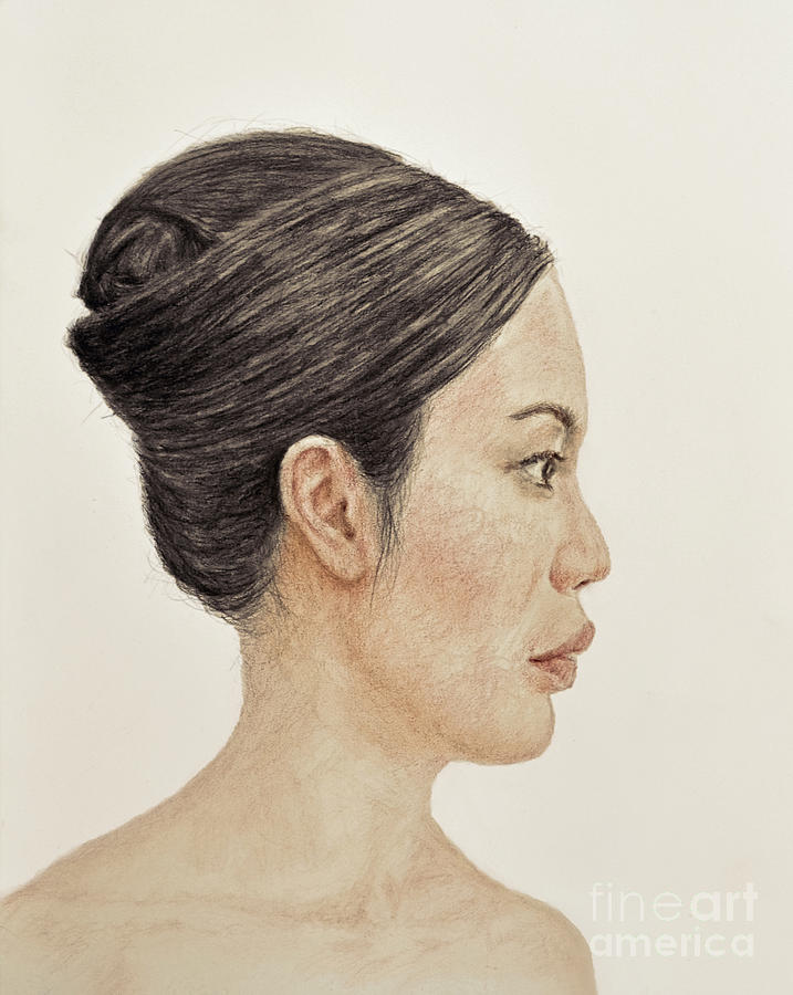 Profile Portrait of a Chinese Beauty Drawing by Jim Fitzpatrick