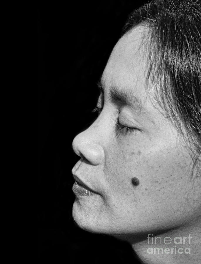 Profile Portrait of a Filipina Beauty with a Mole on Her Cheek II Photograph by Jim Fitzpatrick