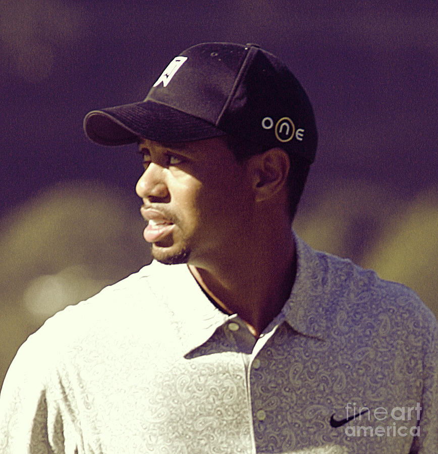 Profile Tiger Woods  Photograph by Chuck Kuhn