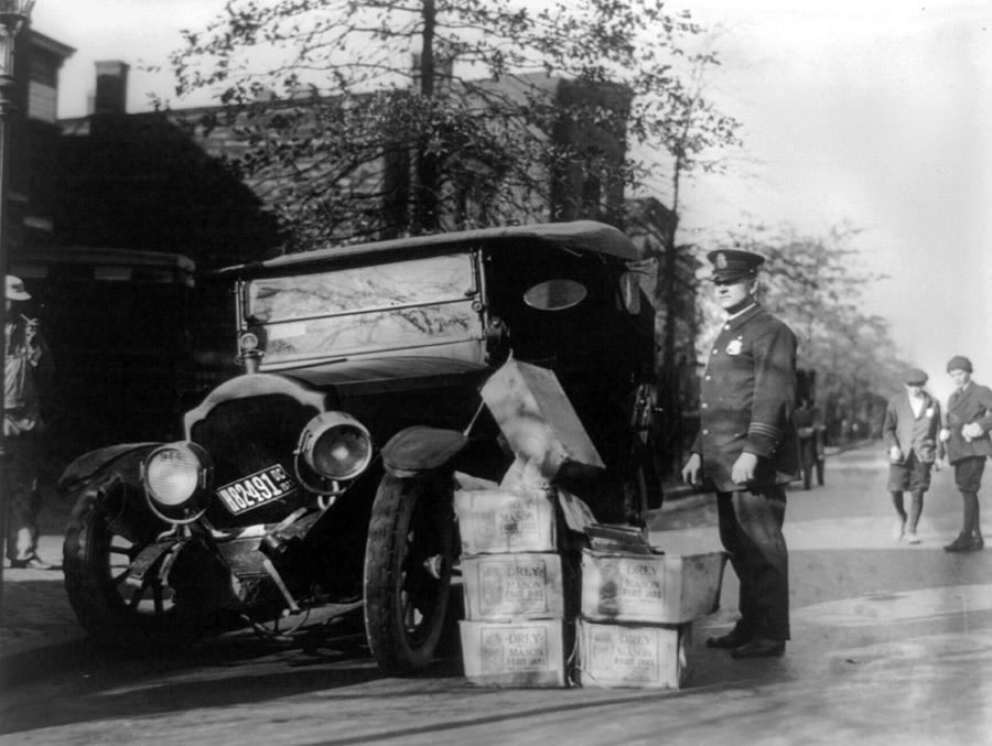 Car Photograph - Prohibition, A Policeman Standing by Everett