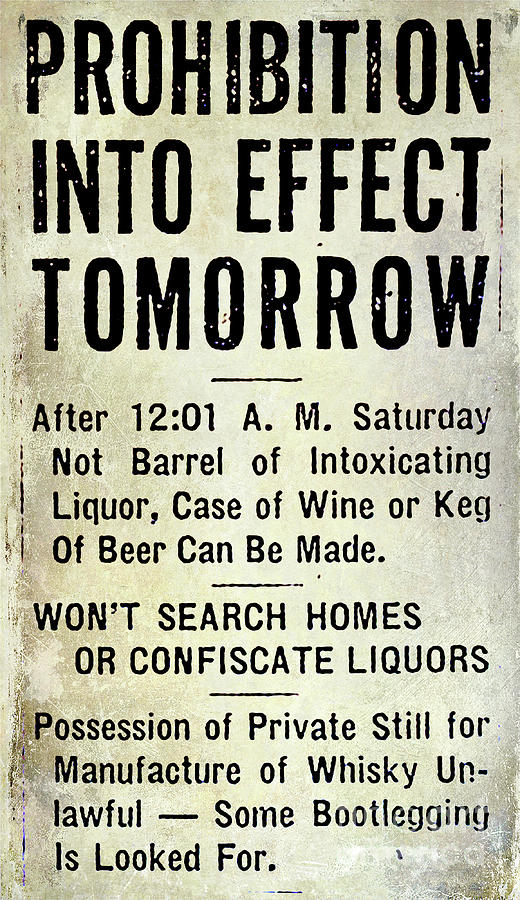 Beer Photograph - Prohibition Sign by Jon Neidert