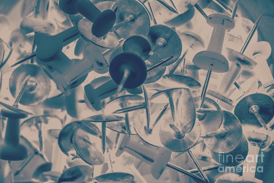 Projected abstract blue thumbtacks background Photograph by Jorgo Photography