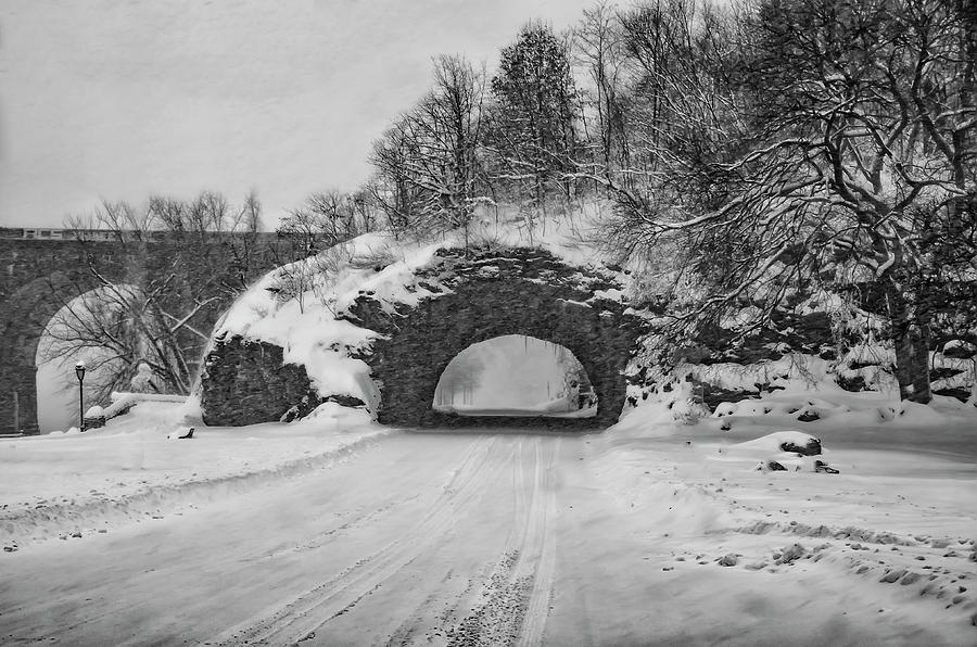 Winter Photograph - Promatory Rock Tunnel in Winter - Philadelphia  by Bill Cannon