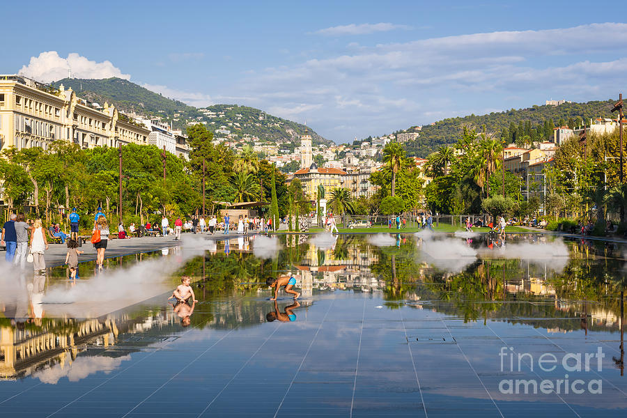 Fountain Photograph - Promenade du Paillon in Nice by Elena Elisseeva