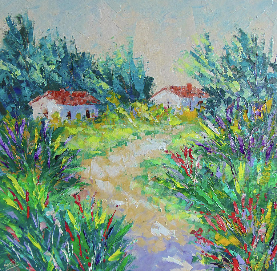 Promenade en Provence Painting by Frederic Payet