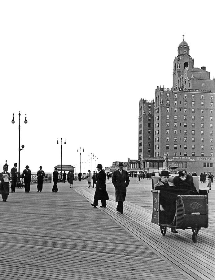Promenading On The Boardwalk Photograph by Underwood Archives