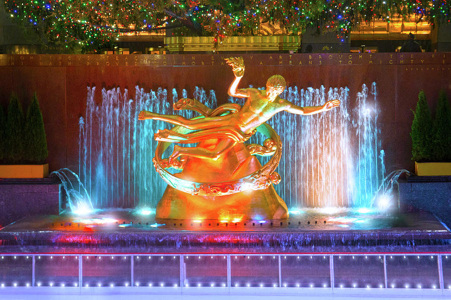 Prometheus Statue at Rockefeller Center Photograph by Mark Andrew Thomas