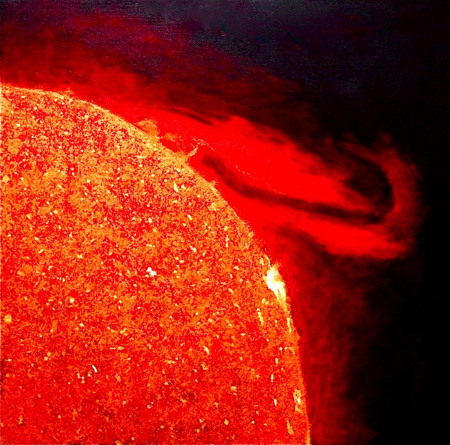 Sun Painting - Prominence Eruption on Suns Surface by Jim Ellis