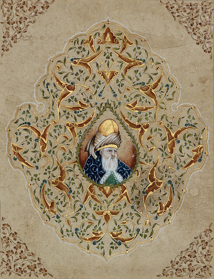 Rumi Painting - Prophet Mevlana Rumi  by Nurhayat Koseoglu Altun
