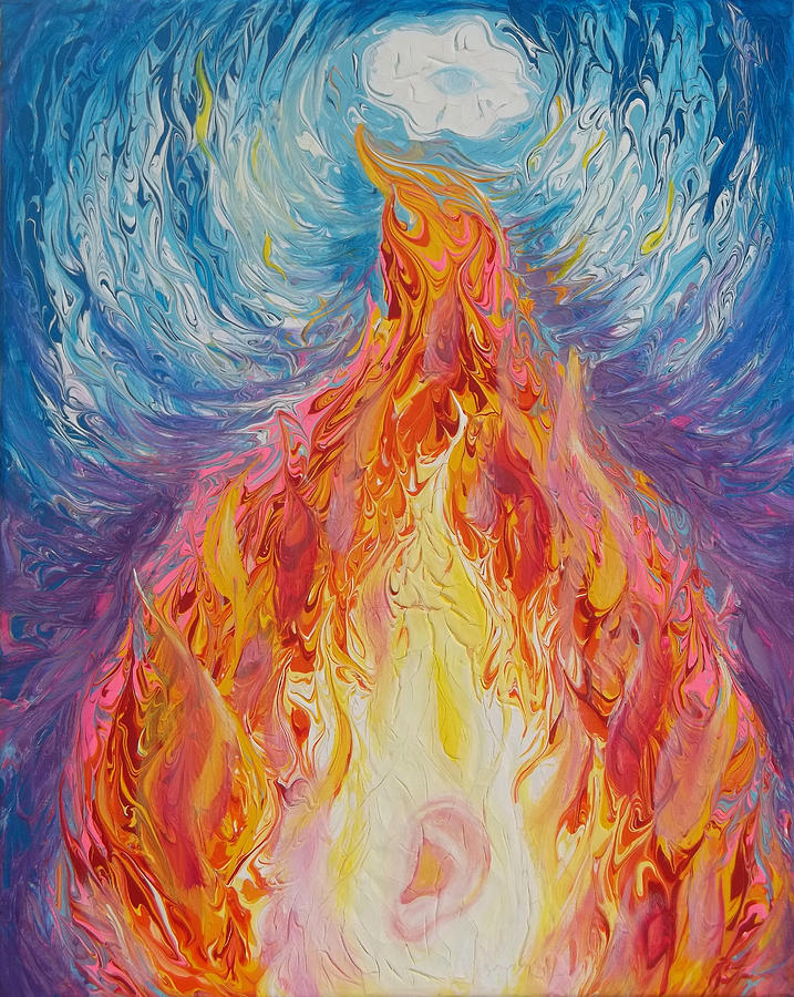 Prophetic Message Sketch 16 Listen to the Benevolent Flame Look for the Promise  Painting by Anne Cameron Cutri