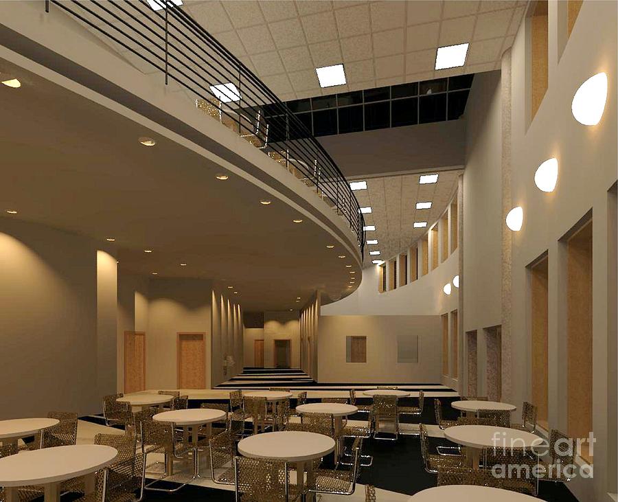 Proposed Performing Arts Lobby Digital Art by Ronald Bissett