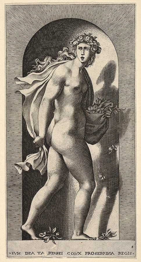 Proserpina Drawing by Giovanni Jacopo Caraglio
