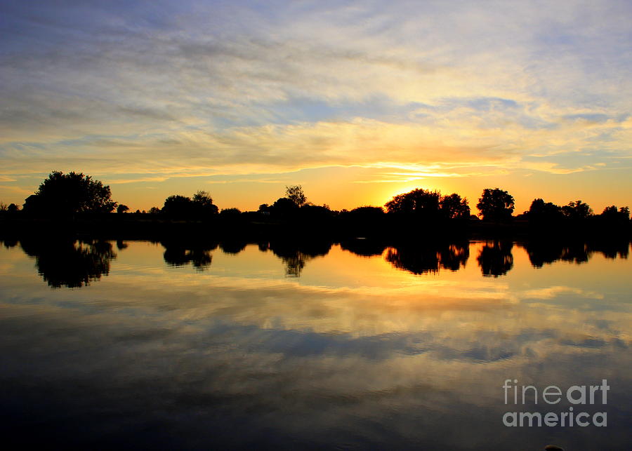 Sunset Photograph - Prosser Sunset - Blue and Gold by Carol Groenen