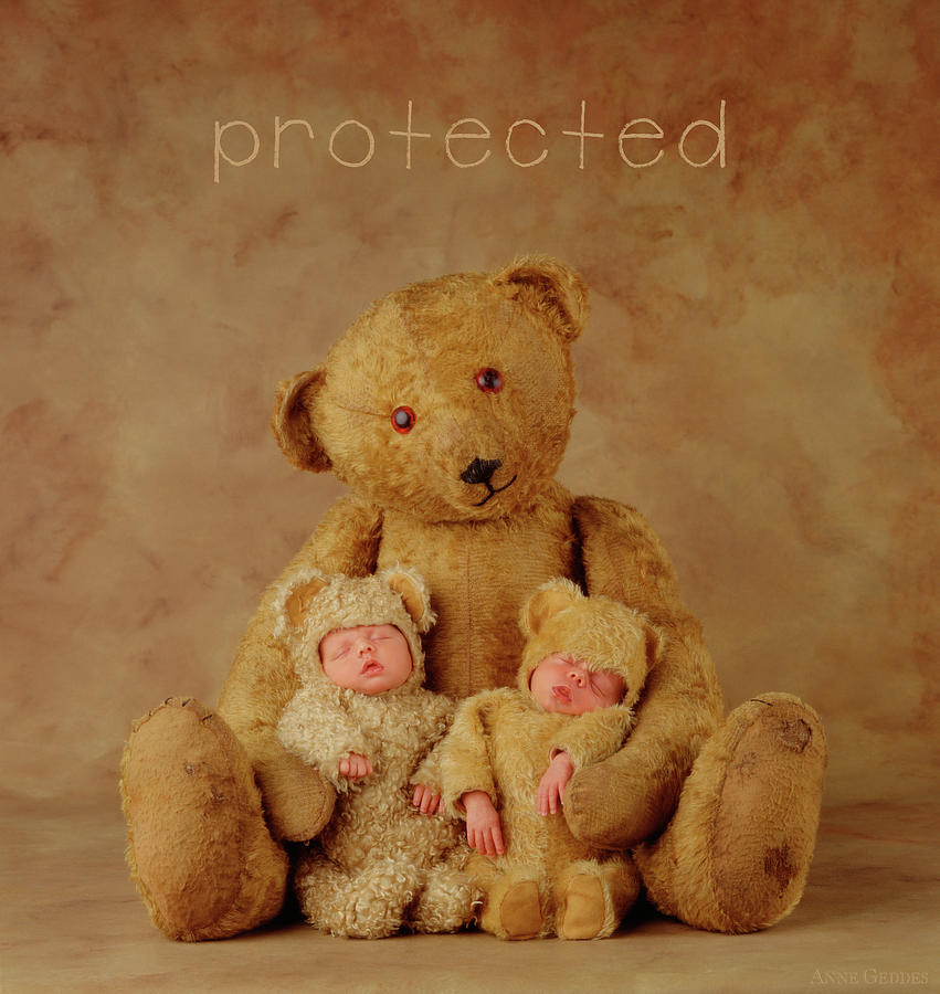 Teddy Photograph - Protected by Anne Geddes