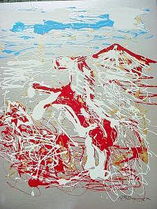 Horse Painting - Protecting The Herd by J R Seymour Horse Painting - Protecting The Herd by J R Seymour