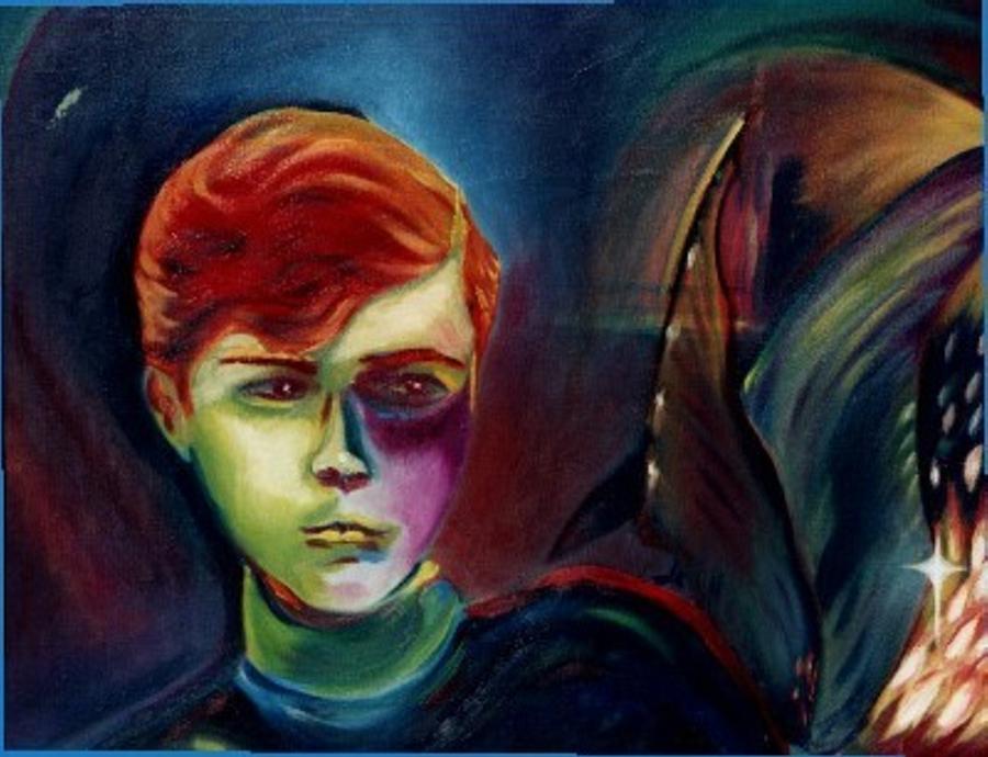 Boy Painting - Protector of the Cave by Janine Shideler Boy Painting - Protector of the Cave by Janine Shideler
