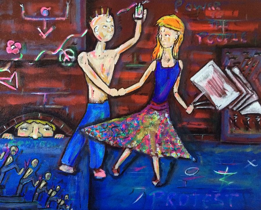Trump Painting - Protest Couple by Brandon Carlock