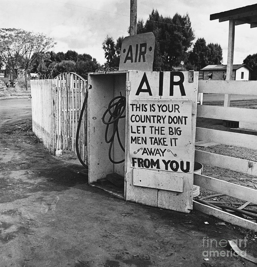 Dorothea Lange Photograph - Protest Sign, 1939 by Photo Researchers