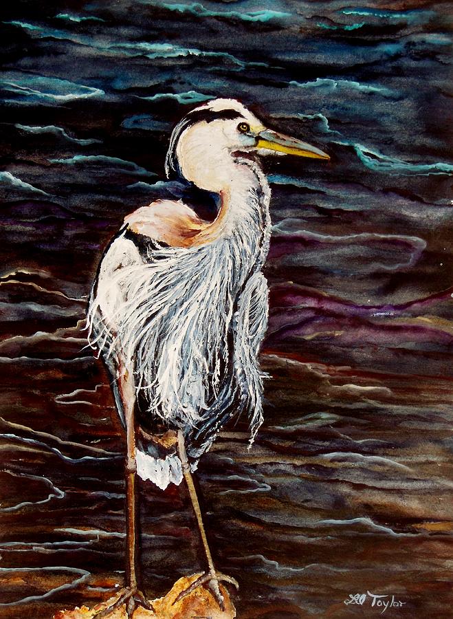 Heron Painting - Proud and Tall by Lil Taylor