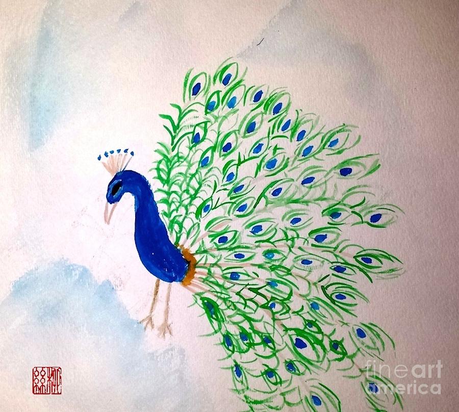 Proud as a Peacock Painting by Margaret Welsh Willowsilk