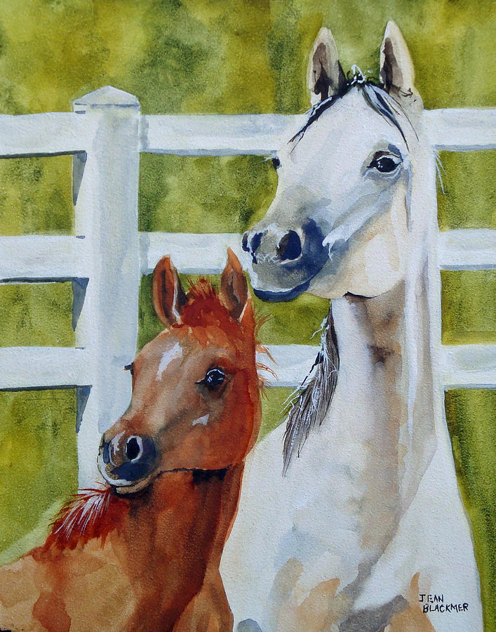 Equine Painting - Proud Mama by Jean Blackmer Equine Painting - Proud Mama by Jean Blackmer